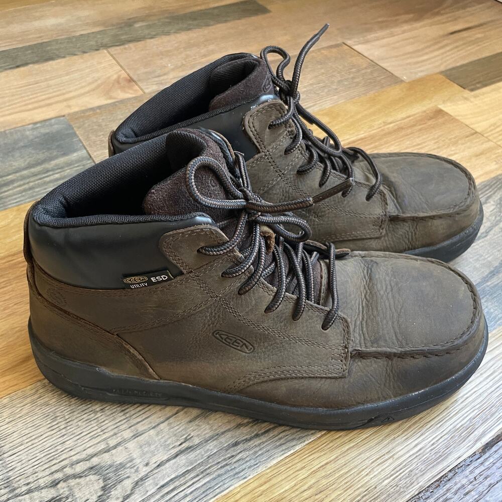 KEEN Utility Men's 9 Brown Leather ESD SD35 Slip Resistant Work Shoes